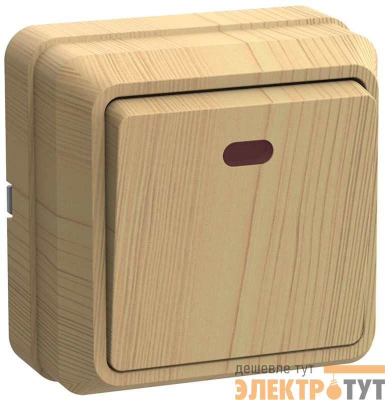 Выключатель 1-кл. ОП Октава 10А IP20 ВС20-1-1-ОС с индикацией сосна GENERICA EVO11-K03-10-DC