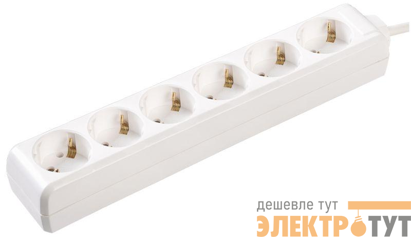 Удлинитель 6х5м с заземл. 16А IP20 У06 2P+PE IEK WYP10-16-06-05-Z-N