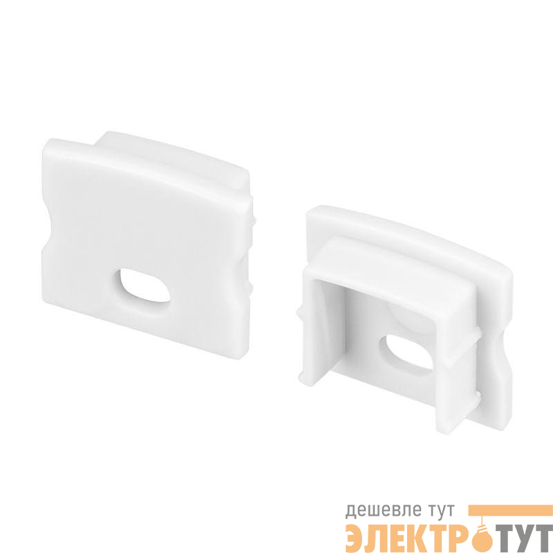 Заглушка LINE-1715 с отверстием WHITE пластик (комплект) Arlight 044260