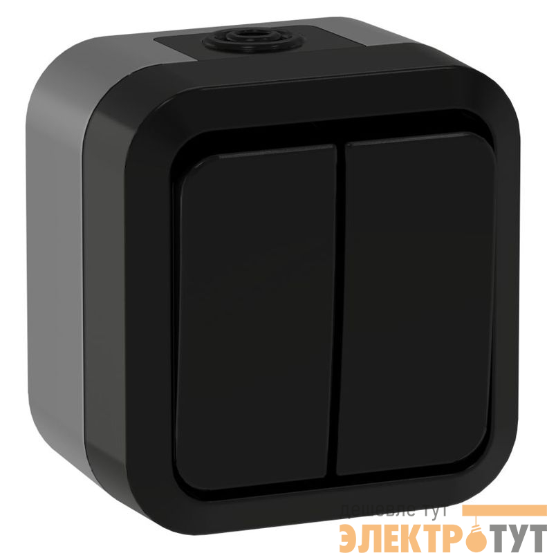 Выключатель проходной 2-кл. ОП TORS TS125 10А IP55 графит IEK TS-V22-0-10-55-K53