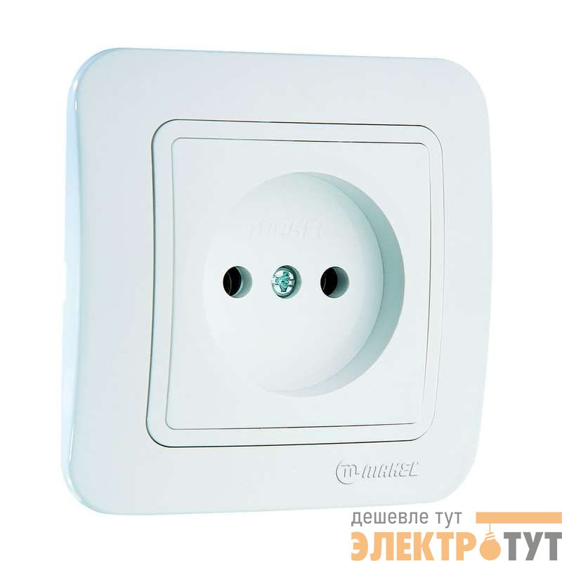 Розетка 1-м СП Lillium 16А IP20 без заземл. бел./бел. Makel 70022