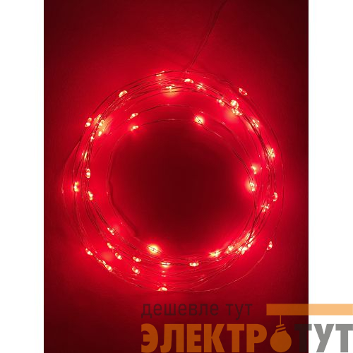 Гирлянда светодиодная "Нить" 5м 50LED красн. свет AA ENIN-5NR Эра Б0047963