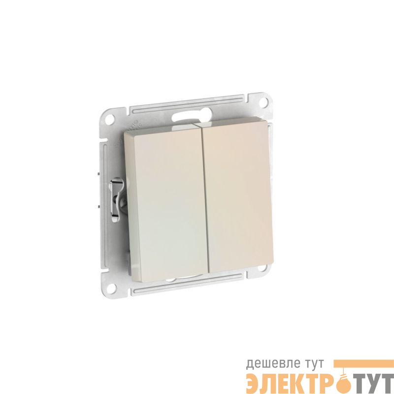 Переключатель 2-кл. AtlasDesign (сх. 6/2) 10AX быстрозажим. клем. механизм жемчуж. SE ATN000465S