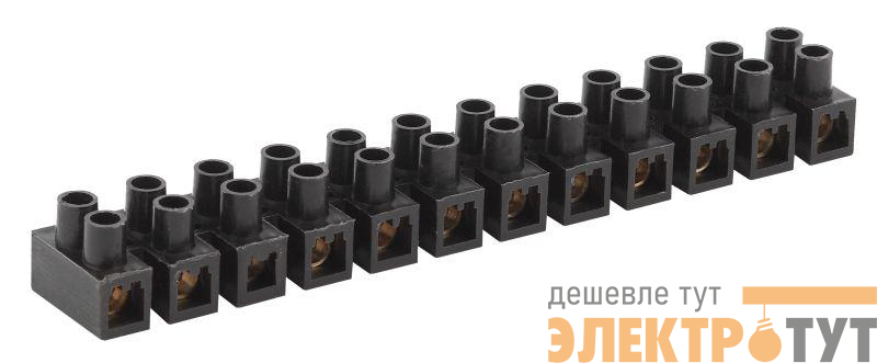 Колодка клеммная ЗВИ-30 2.5-16 12 пар 100град.C полипропилен черн. Эра Б0051365