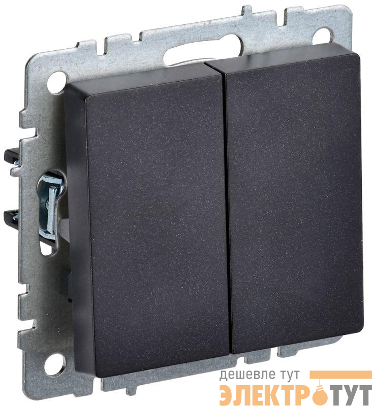 Выключатель проходной 2-кл. СП BRITE ВС10-2-6-БрЧ 10А механизм черн. IEK BR-V22-0-10-K02