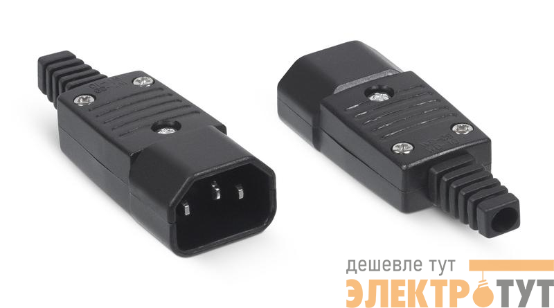 Вилка разборная IEC-320-C14 С14 10А 250В черн. Cabeus 9647c