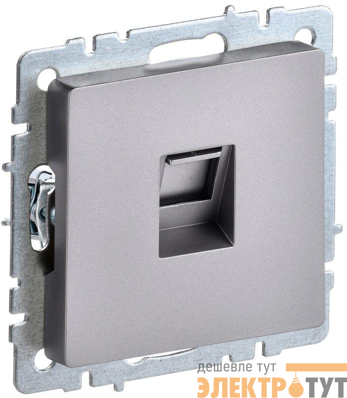 Розетка компьютерная СП RJ45 кат.6 BRITE РК11-БрС механизм сталь IEK BR-K10-2-K46