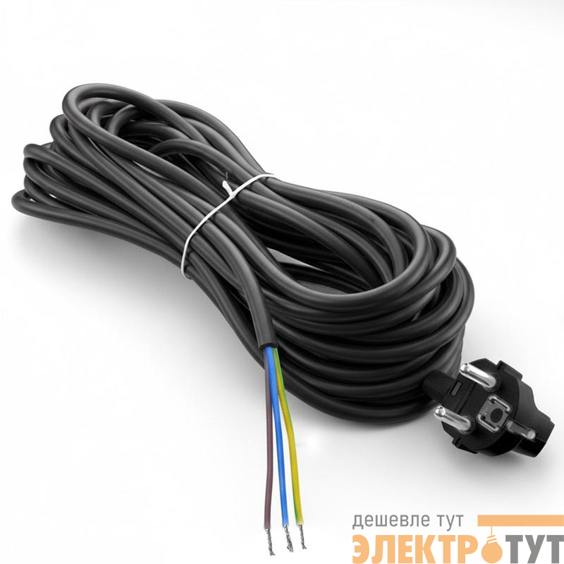 Шнур сетевой с вилкой 5м с заземл. 10А ПВС 3х1 черн. DOMTOK 2782