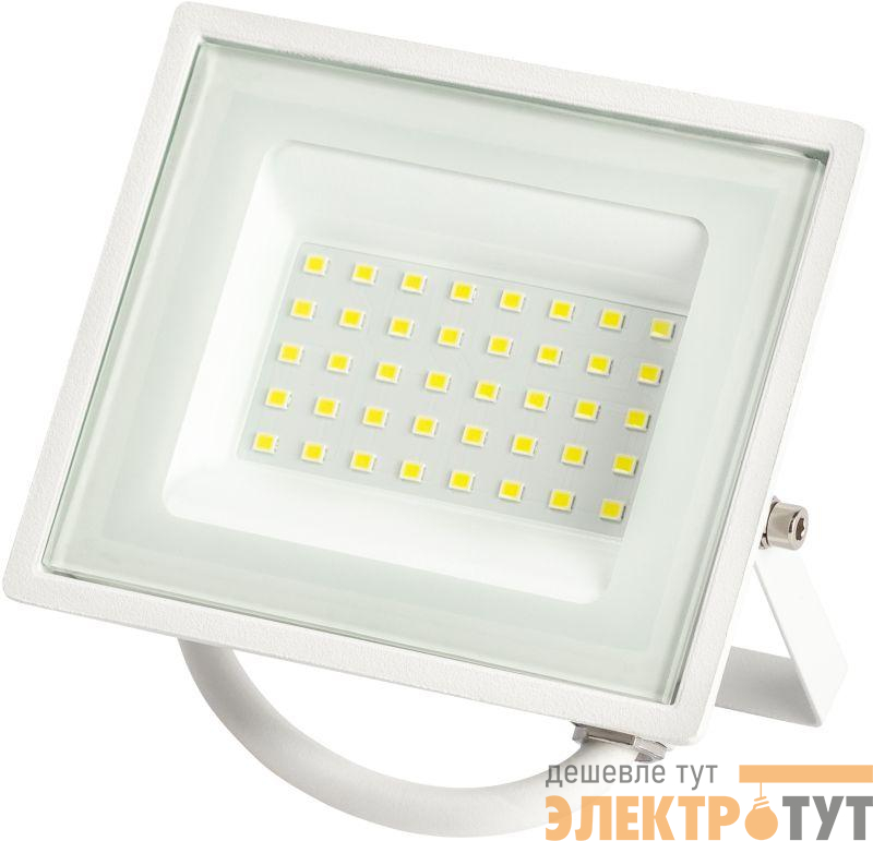 Прожектор светодиодный LPR-023-W-65K-030 30Вт 6500К 2400Лм IP65 уличный бел. ЭРА Б0054641