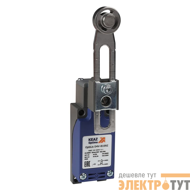 Выключатель концевой OptiLiS D4V-8109Z рычаг регулир. с роликом метал. XCKP2146P16 КЭАЗ 365293