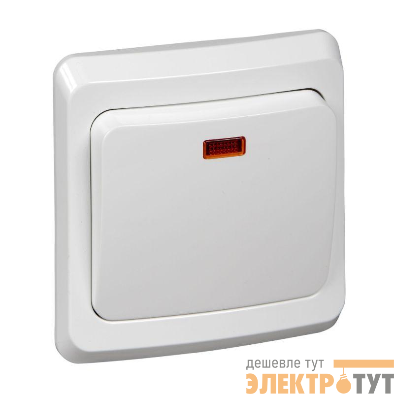 Выключатель 1-кл. СП Этюд 10А IP20 с подсветкой бел. SE BC10-005B