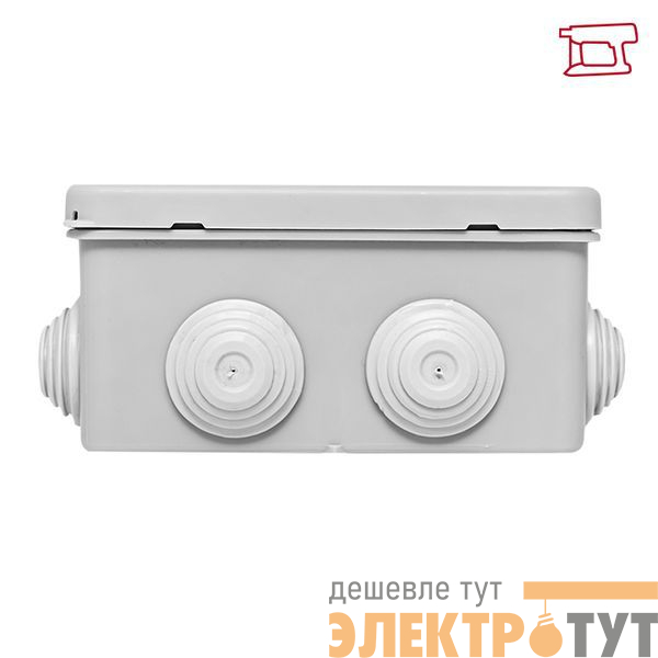 Коробка распределительная КМР-030-014 100х100х50 IP55 с крышкой для прямого монтажа 10 мембранных вводов сер. розн. стикер EKF plc-kmr-030-014-r