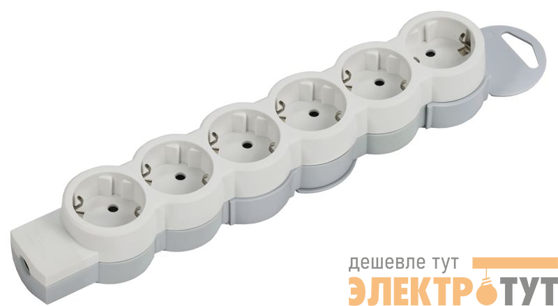 Колодка удлинителя 6-м с заземл. 16А IP20 Стандарт 6х2P+E без кабеля IEK 695019
