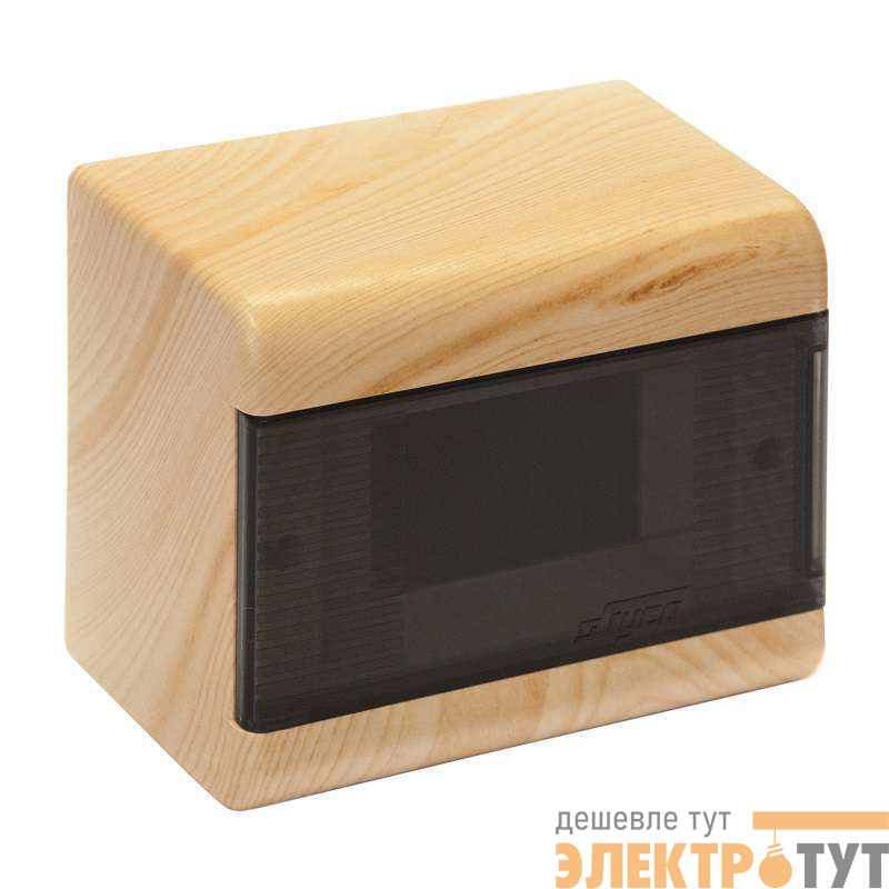 Щиток ОП Тусо 6мод. с прозр. двер. 160х132х93мм IP40 сосна на светл. основе Ruvinil 68026-27М