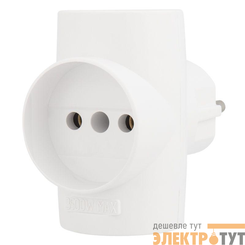 Разветвитель 3-м без заземл. 10А IP20 бел. Rexant 11-1077