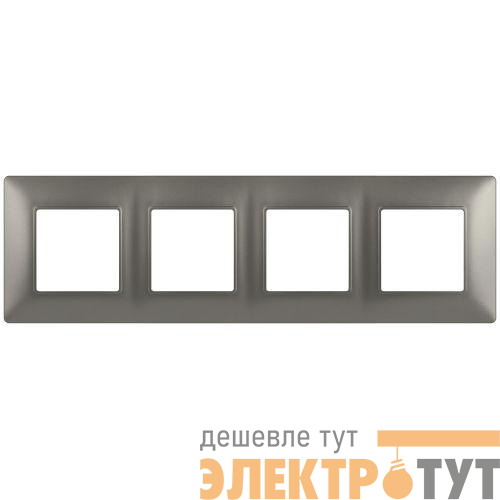 Рамка 4-м Elegance 14-5004-16 для розеток и выключателей титан Эра Б0065819