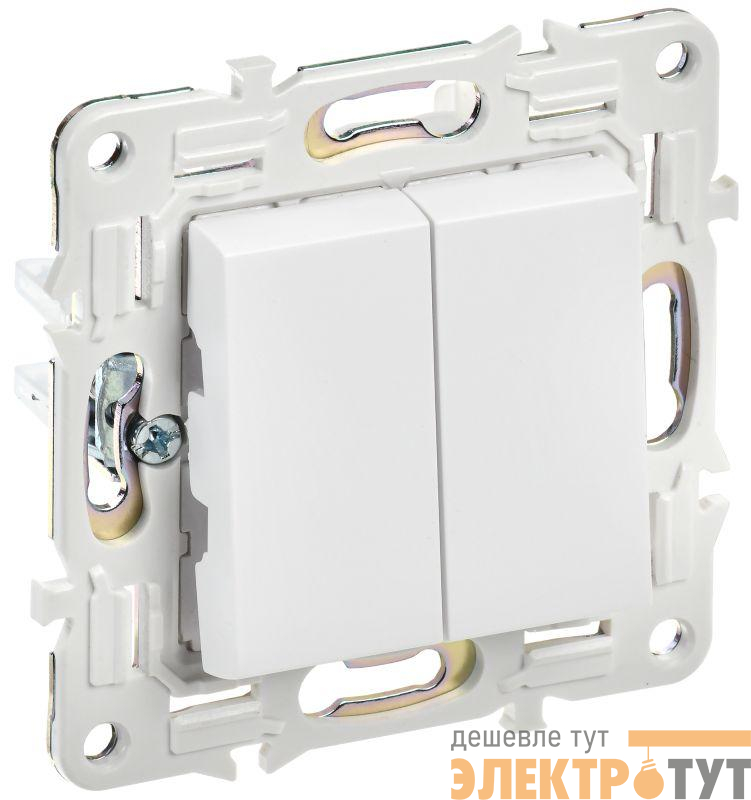 Выключатель проходной 2-кл. SKANDY 10А SK-V05W арктич. бел. IEK SK-V22-0-10-K01