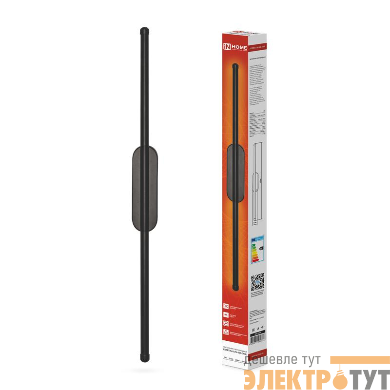 Светильник светодиодный ESTETIKA LUV-60C-30BL 10Вт 3000К 700лм 230В 600х50х25 черн. IN HOME 4690612054803