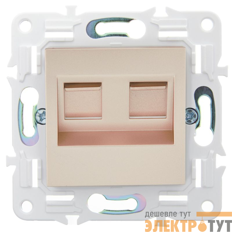 Розетка компьютерная двойн. RJ45 кат.6 SKANDY SK-K04Sa песочн. IEK SK-K20-2-K98