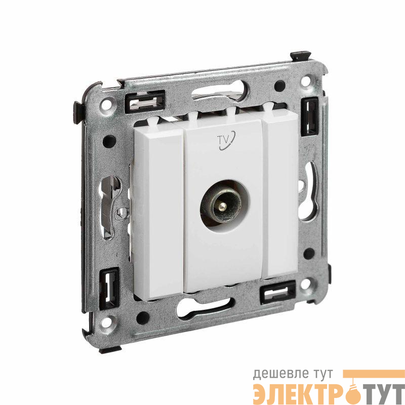 Розетка TV СП проходная Avanti "Белое облако" DKC 4400513