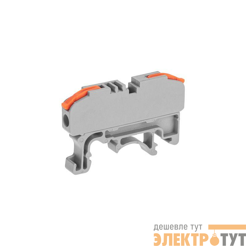 Клемма строительно-монтажная СМК проходная 222-421D 1п 0.08-4кв.мм с креплением на DIN-рейку сер. (уп.5шт) Rexant 07-6263-1-05