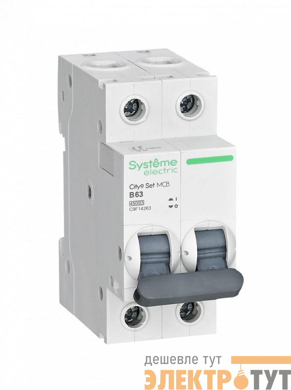 Выключатель автоматический модульный 2п B 63А 4.5кА City9 Set 230В SE C9F14263