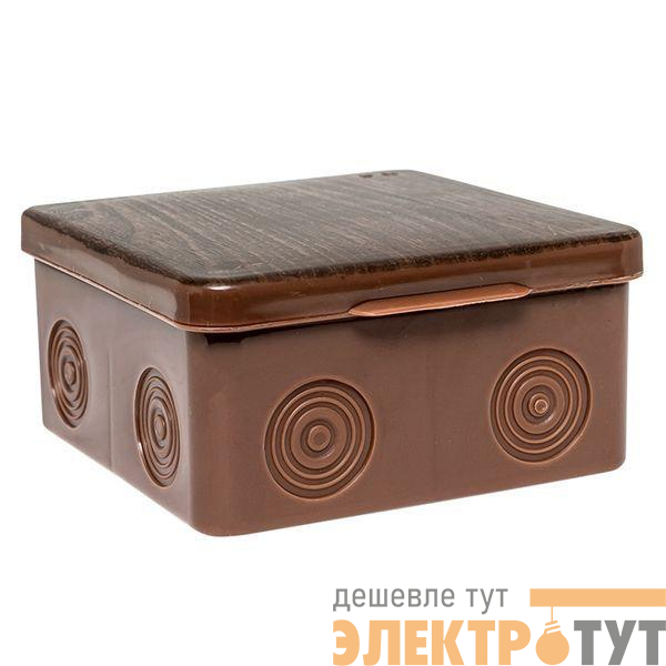 Коробка распаячная КМР-030-034 пылевлагозащ. 100х100х55 без мембранных вводов темн. дерево EKF plc-kmr-030-034-t