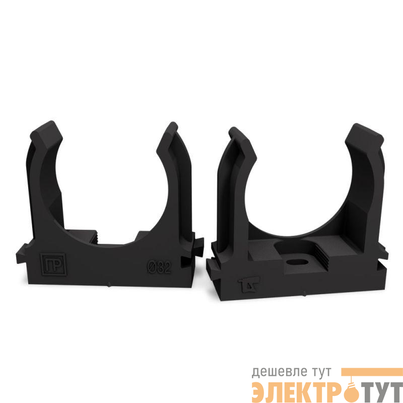 Держатель для труб (клипса) d32мм для монтажного пистолета атмосферостойкая черн. Промрукав PR13.0408