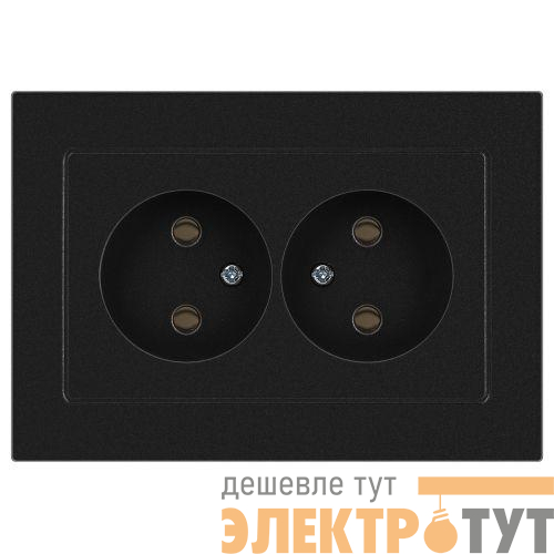 Розетка 2-м СП Accent 6-204-05 16А IP20 250В 2P AL/CU антрацит Intro Б0063465