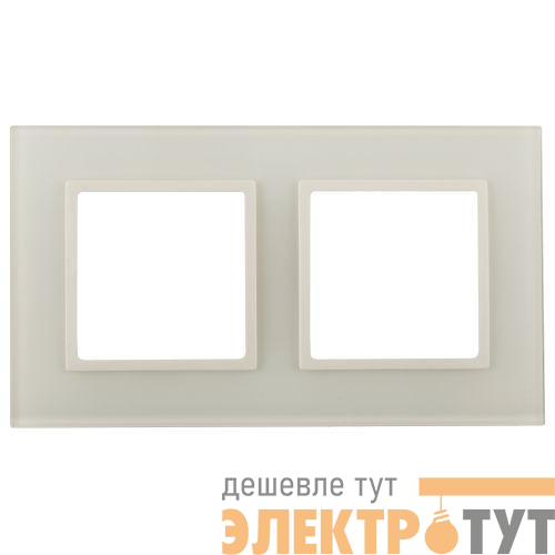 Рамка 2-м Elegance 14-5102-02 стекло слон. кость Эра Б0059169