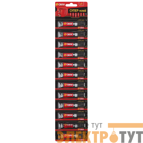 Супер-клей сверхпрочный 3г SSBL12-3 лента BL-12 (блист.12шт) СИЛА C0042302