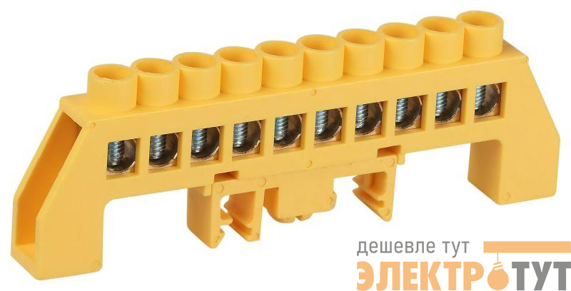 Шина PE земля в комбинированном изоляторе на DIN-рейку ШНИ-8х12-10-Д желт. NO-224-117 Эра Б0062976