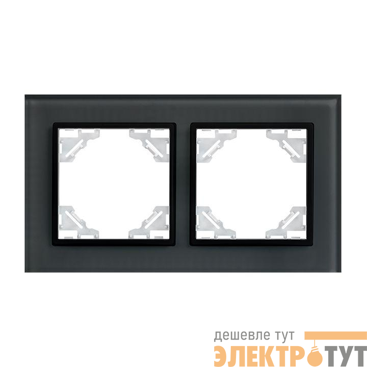 Рамка 2-м Минск стеклянная черн. Basic EKF ERM-G-402-70