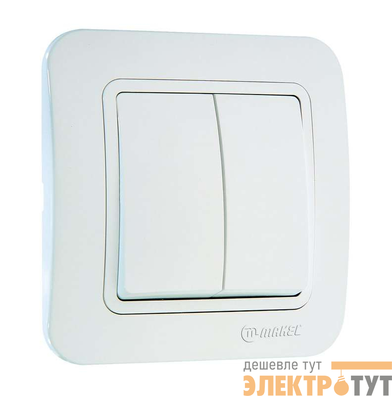 Выключатель 2-кл. 1п 1мод. СП Lillium 10А IP20 бел./бел. Makel 70003