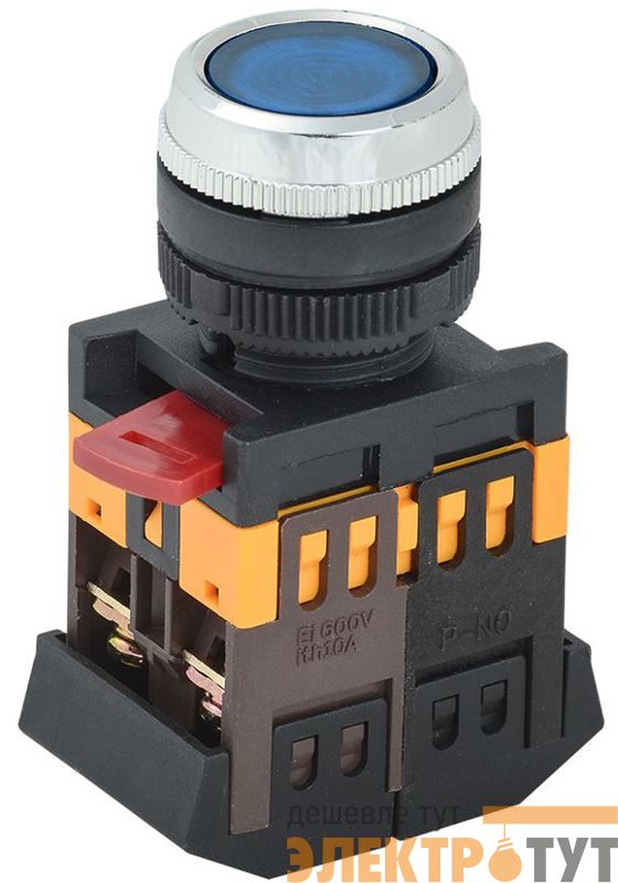 Кнопка ABLFS-22 d22мм 1з+1р 240В неон син. IEK BBT30-ABLFS-K07