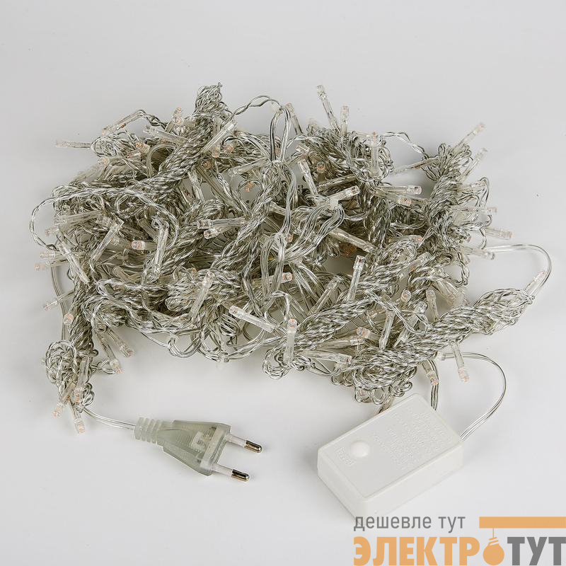 Гирлянда занавес светодиод. ULD-C3030-192/DTA WHITE IP20 3х3м 192 светодиода бел. свет провод прозр. Uniel UL-00012097