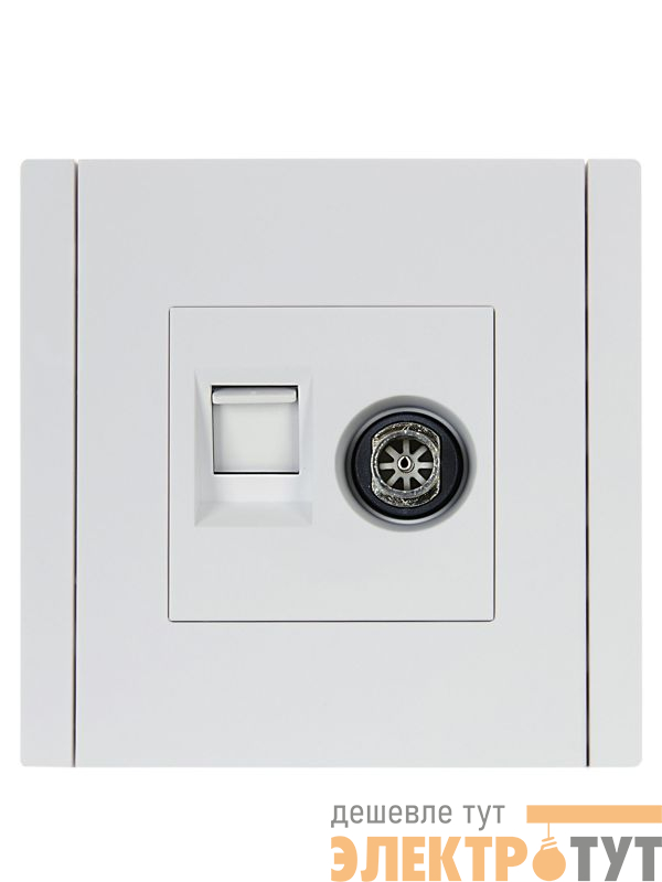 Розетка 2-м TV+RJ45 кат.6 FORTE&PIANO FP237 бел. IEK FP-AK20-2-K01