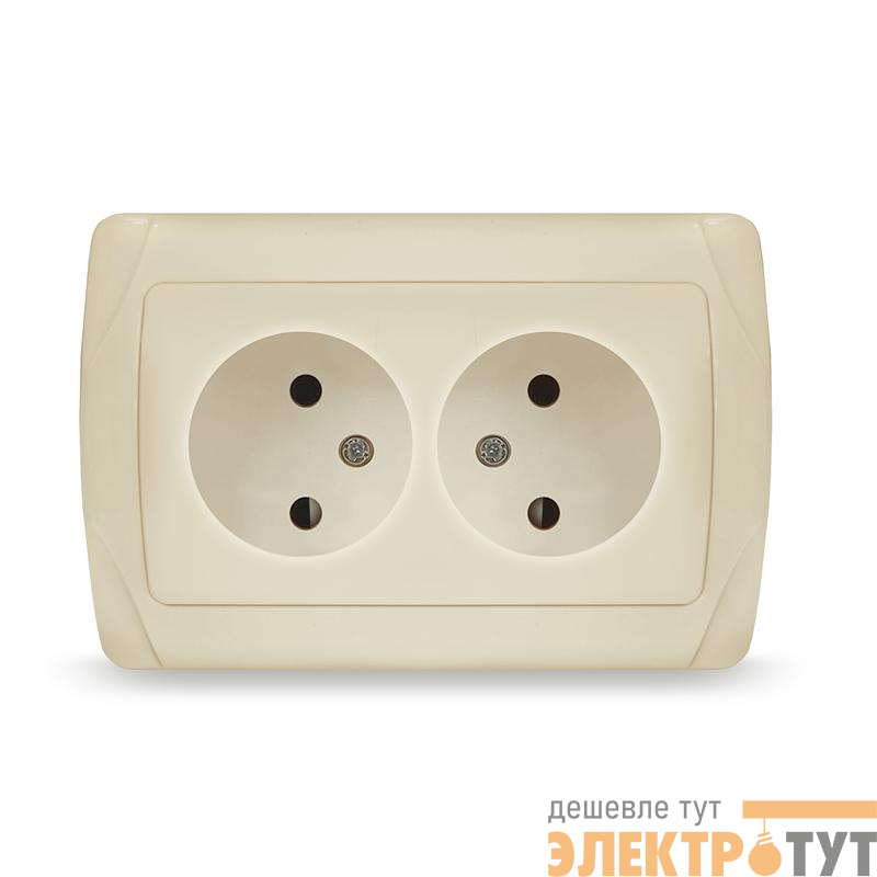 Розетка 2-м СП Маргарита 16А IP20 без заземл. сл.кость (ivory) UNIVersal М0102-I