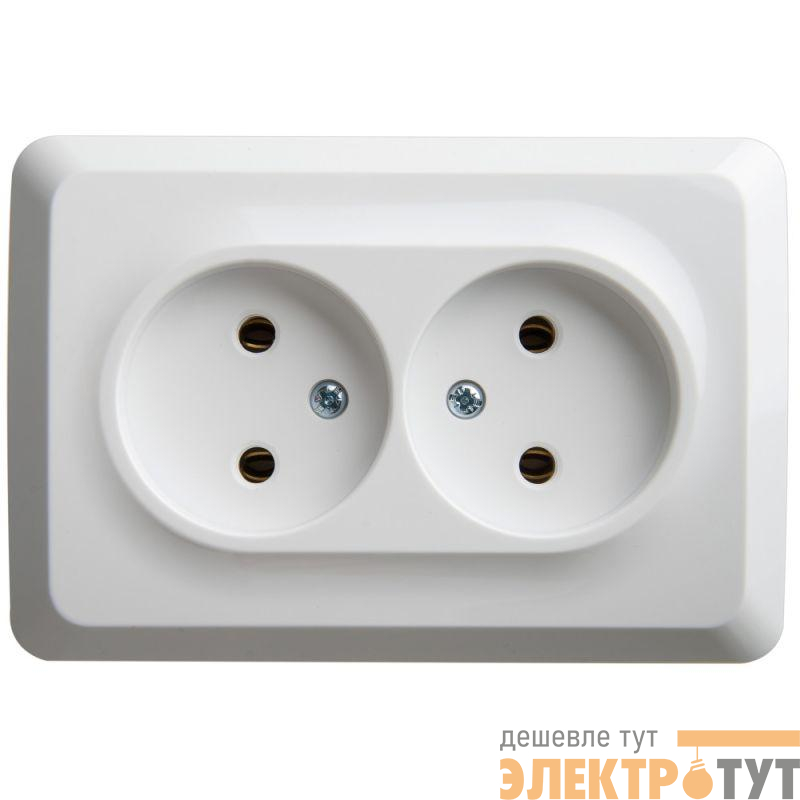 Розетка угловая 2-м ОП Этюд 16А IP20 без заземл. без защ. шторок бел. SE PA16-105B