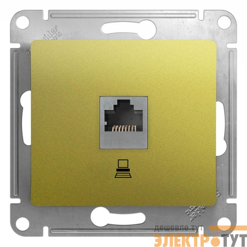 Механизм розетки комп. 1-м Glossa RJ45 кат.5е фисташк. SchE GSL001081K