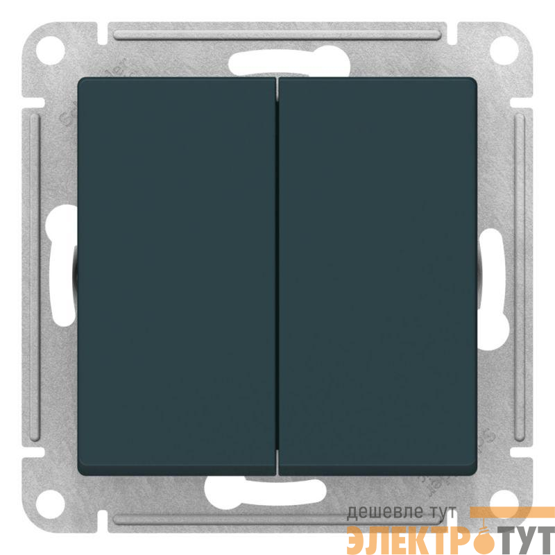 Переключатель перекрестный 2-кл. AtlasDesign 2хсх.7 10АХ механизм изумруд. SE ATN000873