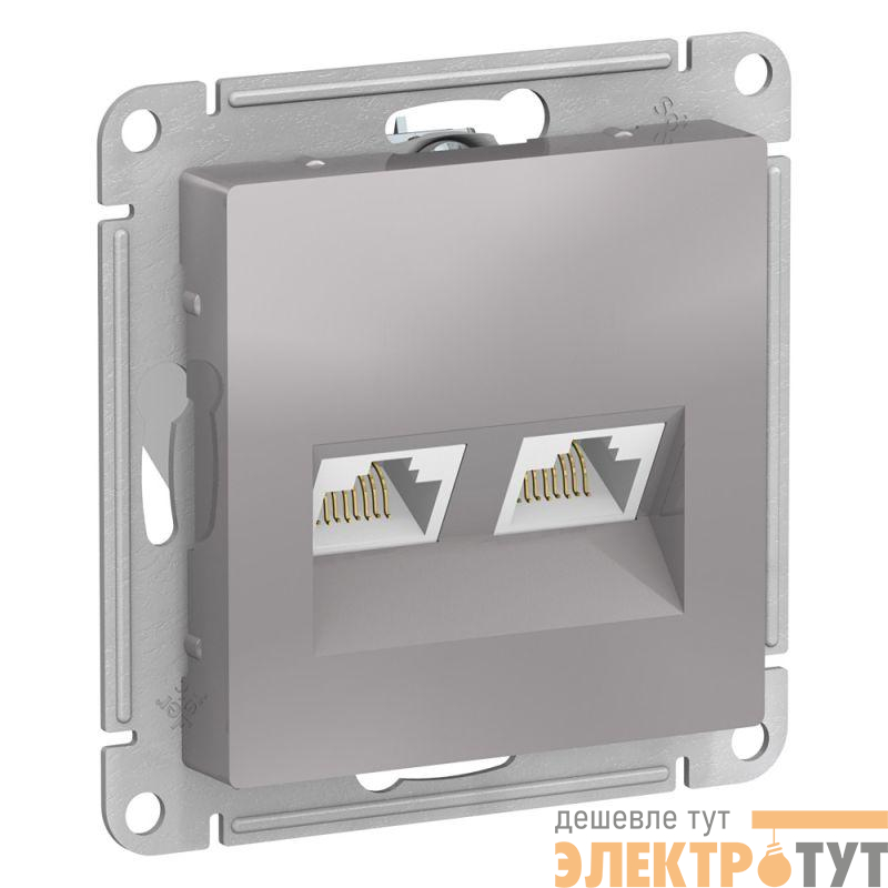 Розетка компьютерная 2-м AtlasDesign RJ45 кат.5E механизм алюм. SE ATN000385