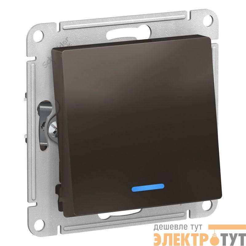 Механизм переключателя проходного 1-кл. СП AtlasDesign 10А IP20 (сх. 6а) 10AX с подсветкой мокко SchE ATN000663
