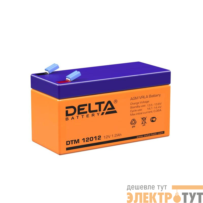 Аккумулятор UPS 12В 1.2А.ч Delta DTM 12012