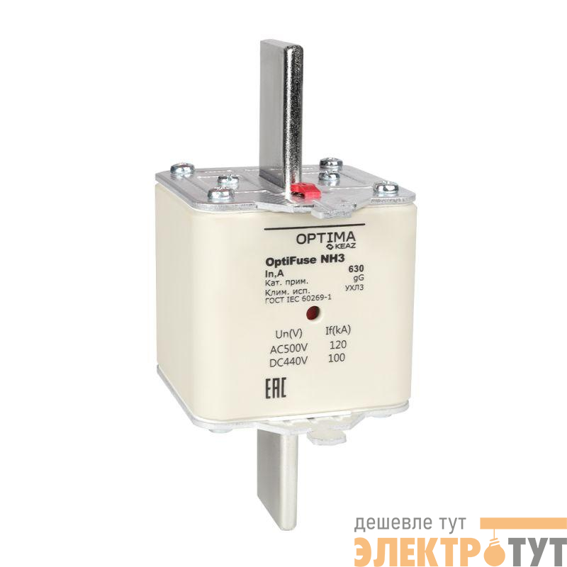 Вставка плавкая OptiFuse NH3-500-gG-УХЛ3 КЭАЗ 374959
