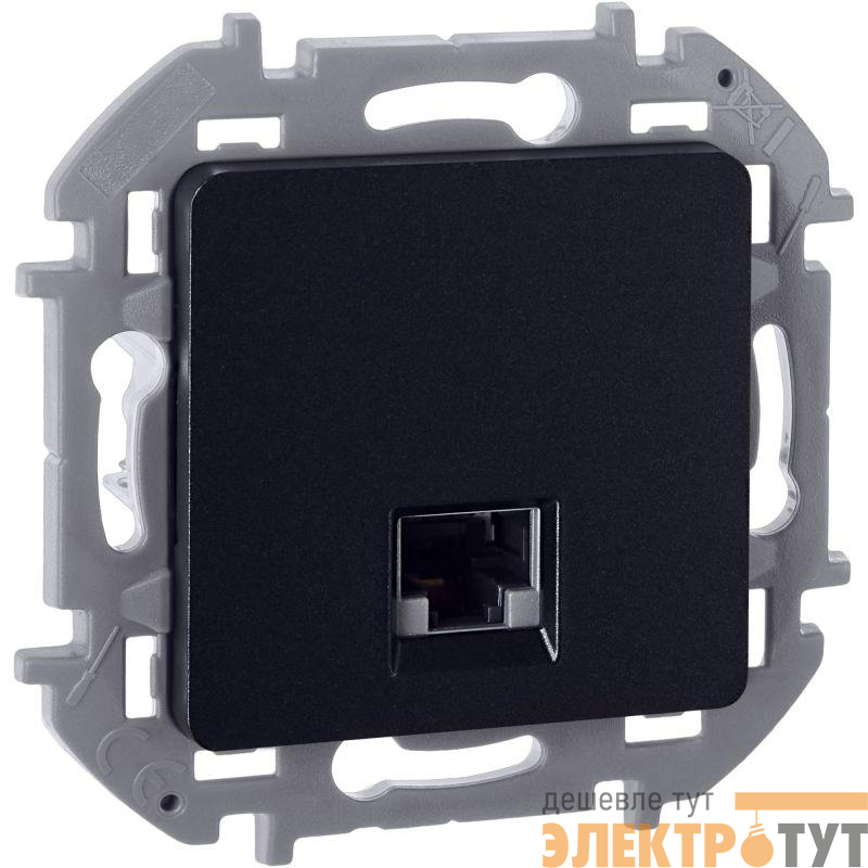 Розетка компьютерная Inspiria RJ45 кат.5E UTP антрацит IEK 673828
