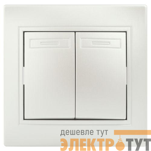 Переключатель 2-кл. СП Plano 1-107-06 10А 250В IP20 перламутр Intro Б0053811