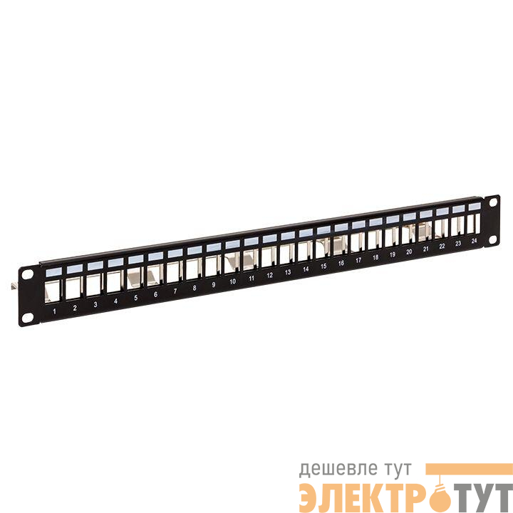 Патч-панель модульная 19дюйм 1U экранир. 24 порта с органайзером (пустая) TERACOM PRO EKF TRP-MODP-FTP-1U24
