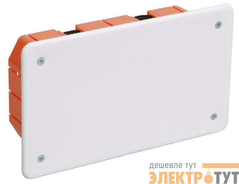 Коробка распаячная СП 172х96х45 КМ41026 для полых стен (с саморезами пластиковые лапки с крышкой) IEK UKG11-172-096-045-P