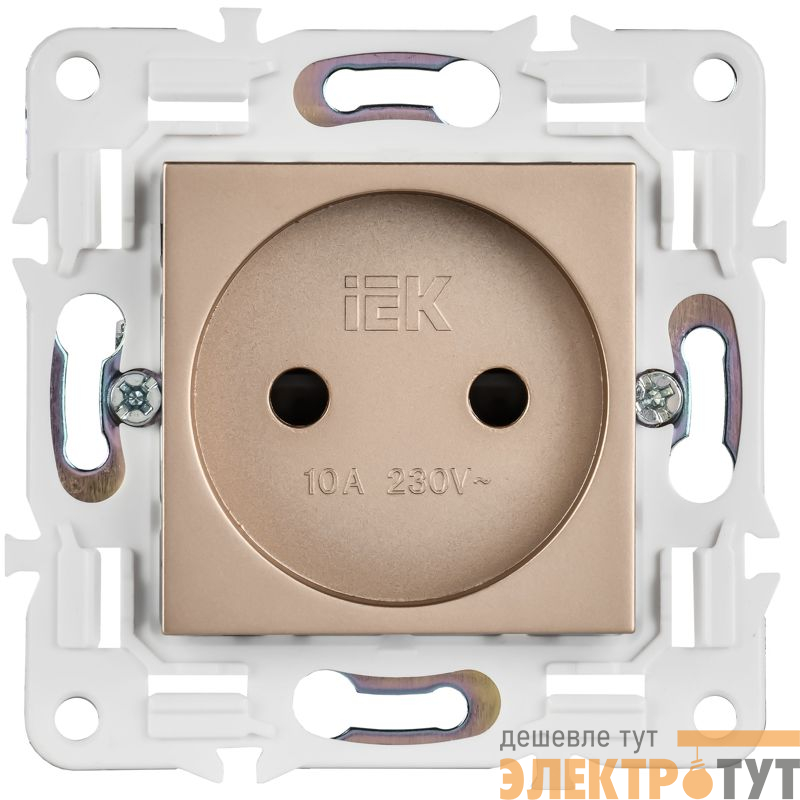 Розетка SKANDY 16А с заземл. защ. шторки SK-R04Sa песочн. IEK SK-R14-16-K98